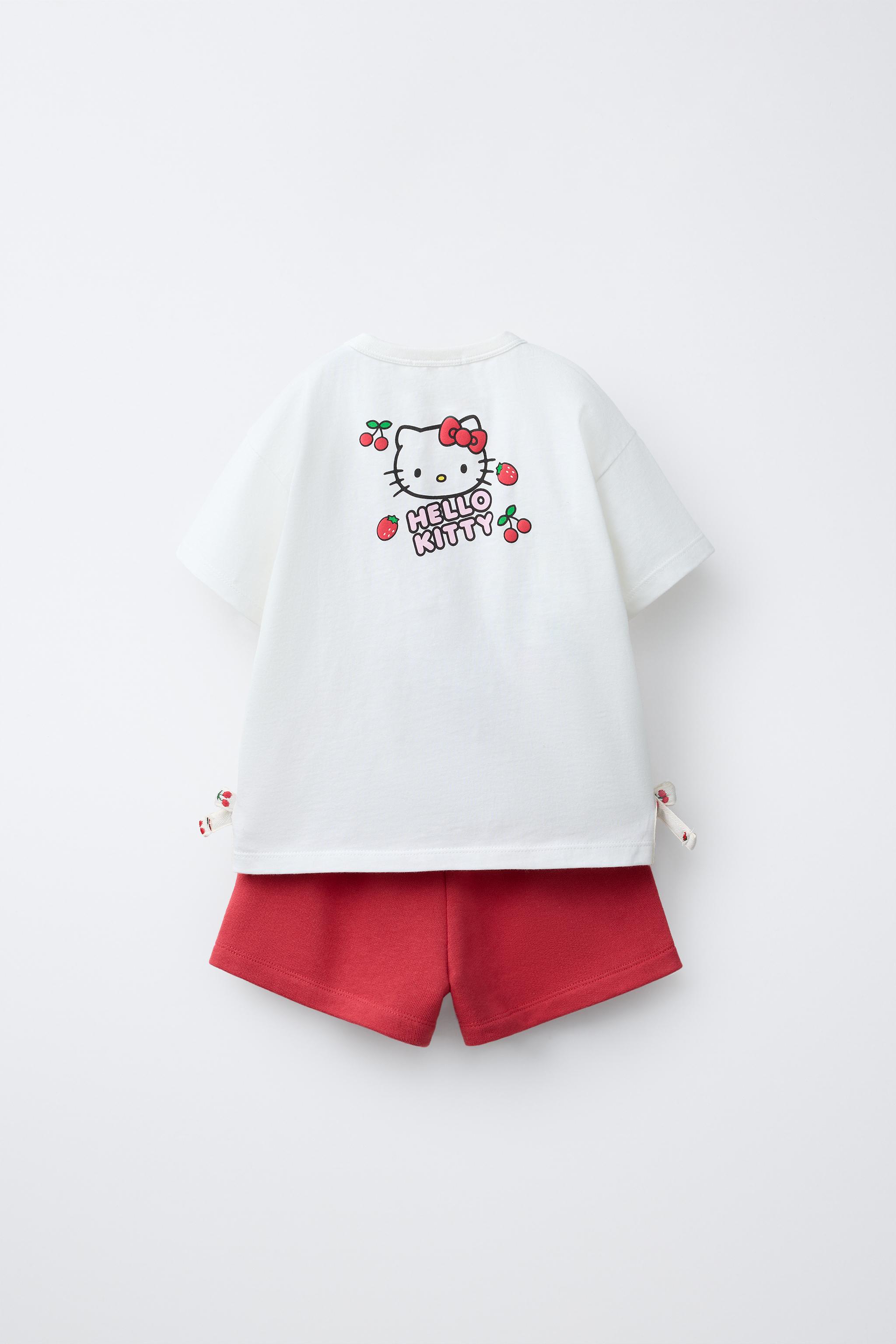HELLO KITTY © SANRIO CHERRY T-SHIRT AND BERMUDA SET - Red | ZARA
