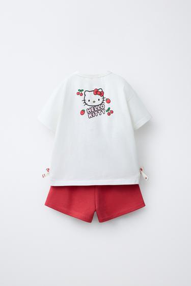 HELLO KITTY © SANRIO CHERRY T-SHIRT AND BERMUDA SHORTS SET - Red by Zara