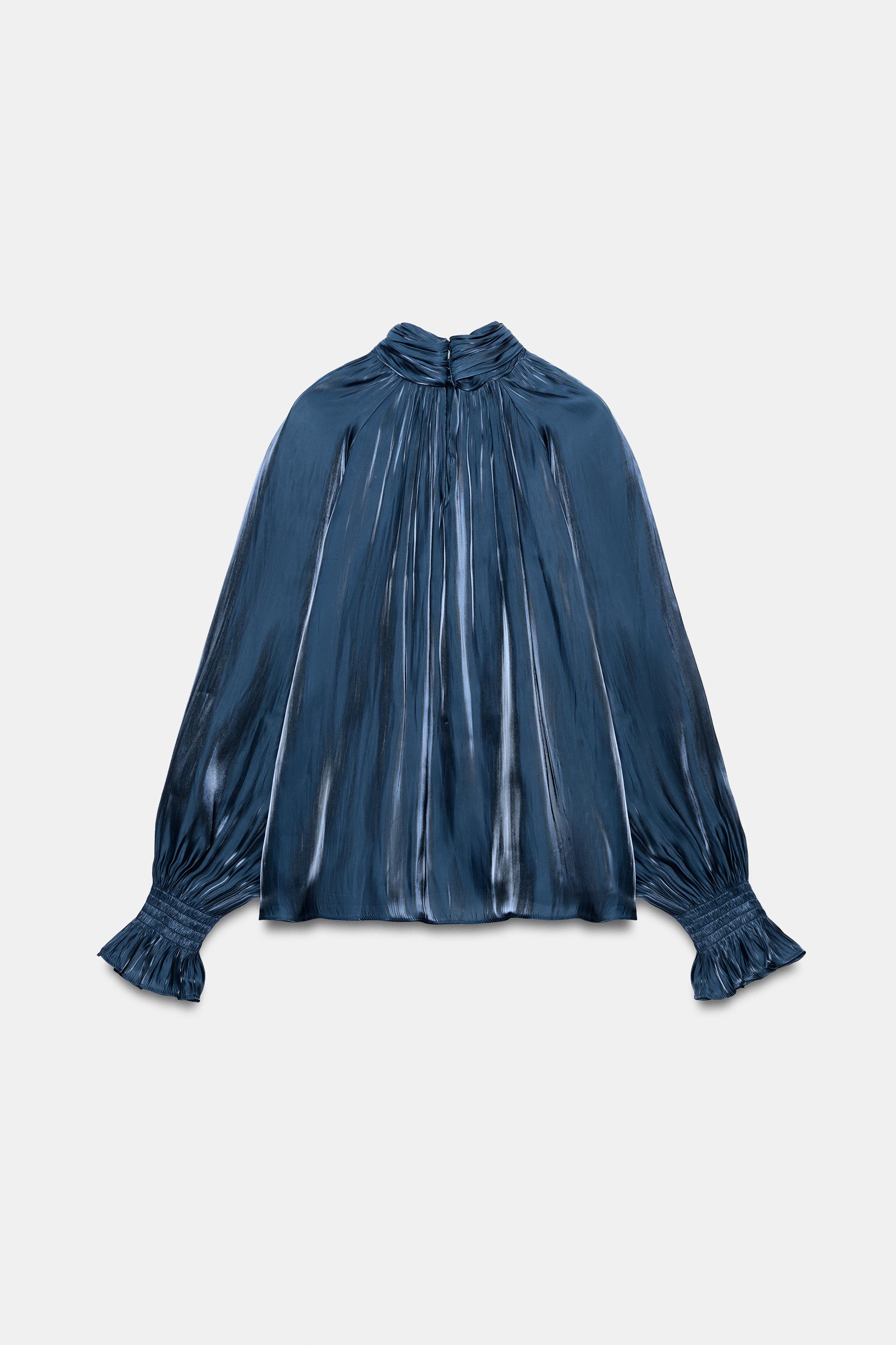 Zara Saten Fiyonklu Bluz görsel 4