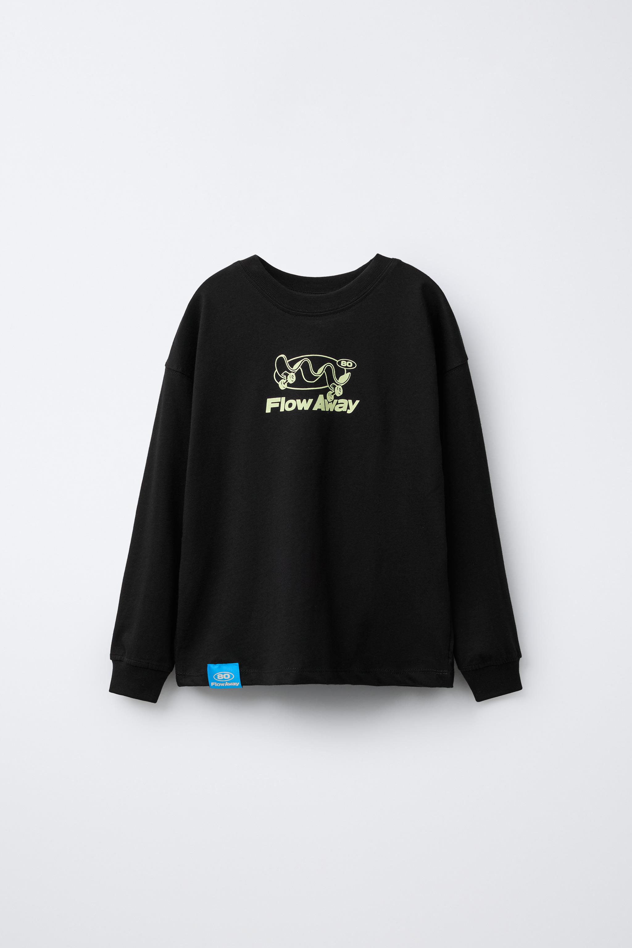 スケートプリントTシャツ - ブラック | ZARA Japan / 日本