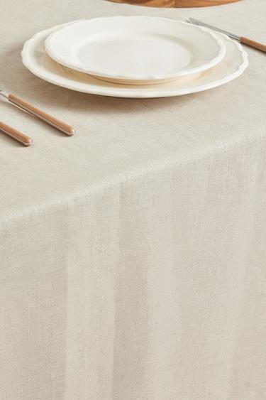NAPPE LIN COULEUR UNIE - Beige clair de Zara - Image 2