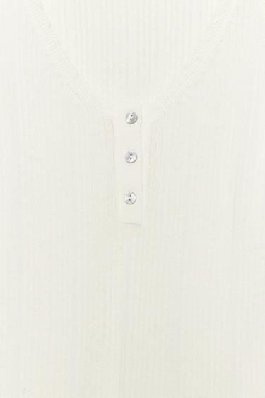 KNIT ROUND NECK TOP - Ecru by Zara - Image 6