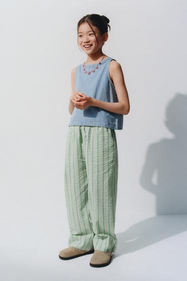 SLEEVELESS ZIP-UP TOP - Light blue by Zara