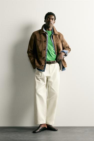 REGULAR FIT FAUX SUEDE OVERSHIRT - Brandy by Zara - Image 0