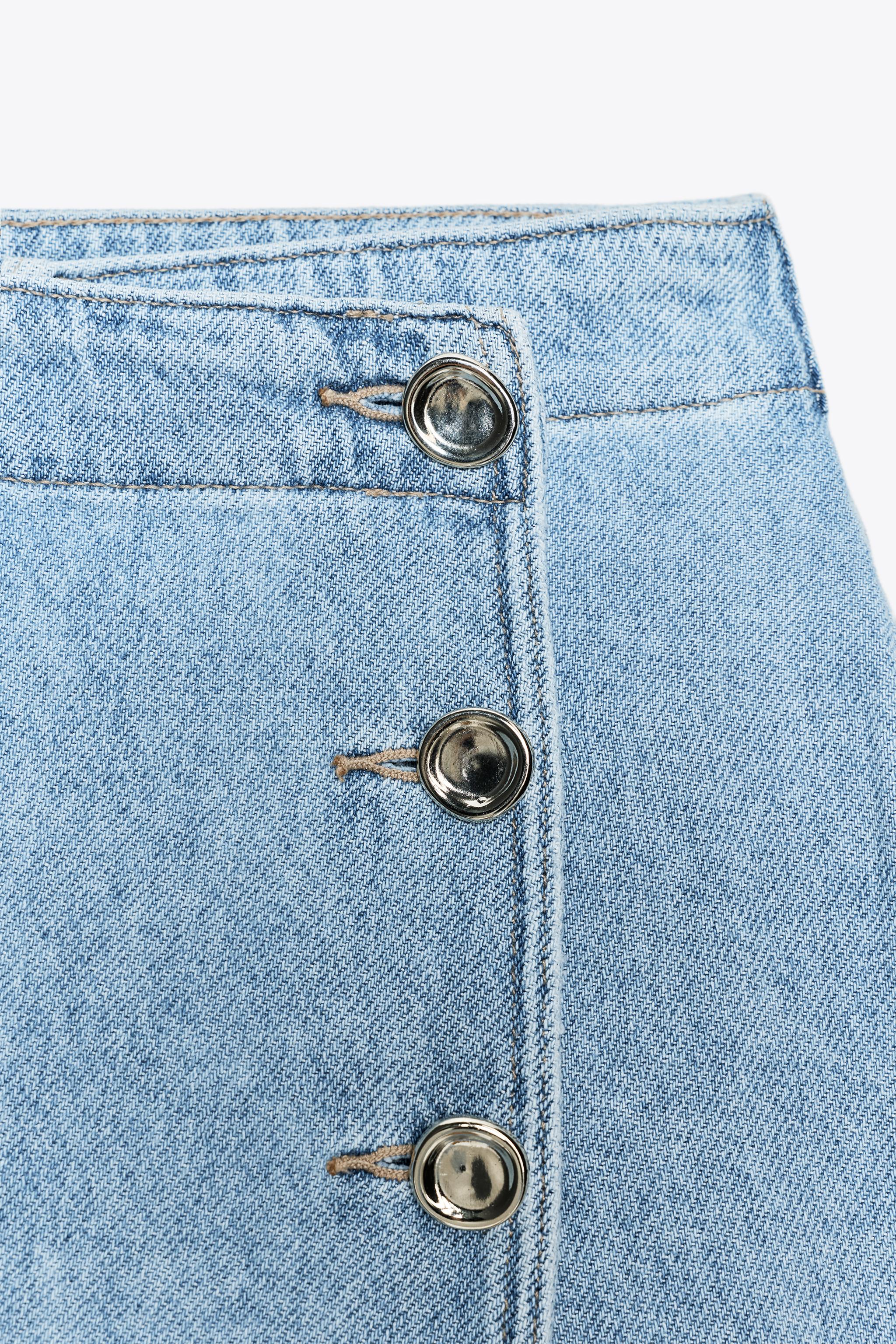 JUPE-CULOTTE Z1975 EN JEAN CROISÉE BOUTONS