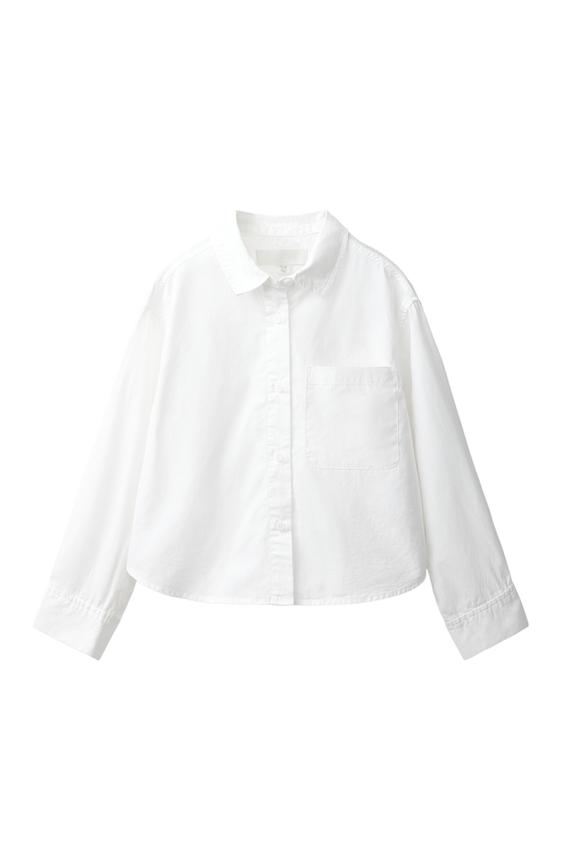 CAMISA POPELINA LISA - Blanco de Zara - Imagen 0