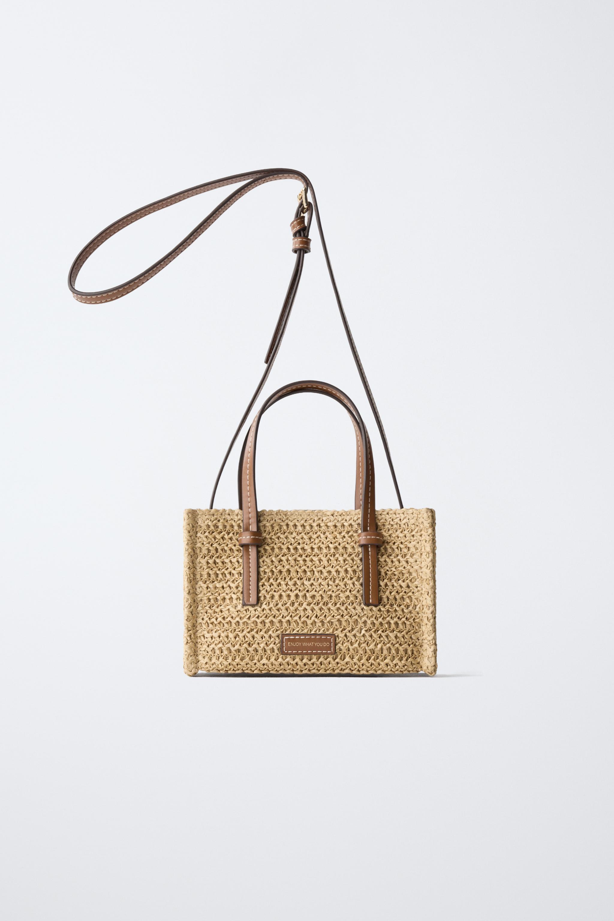 RAFFIA EFFECT CROSSBODY BAG