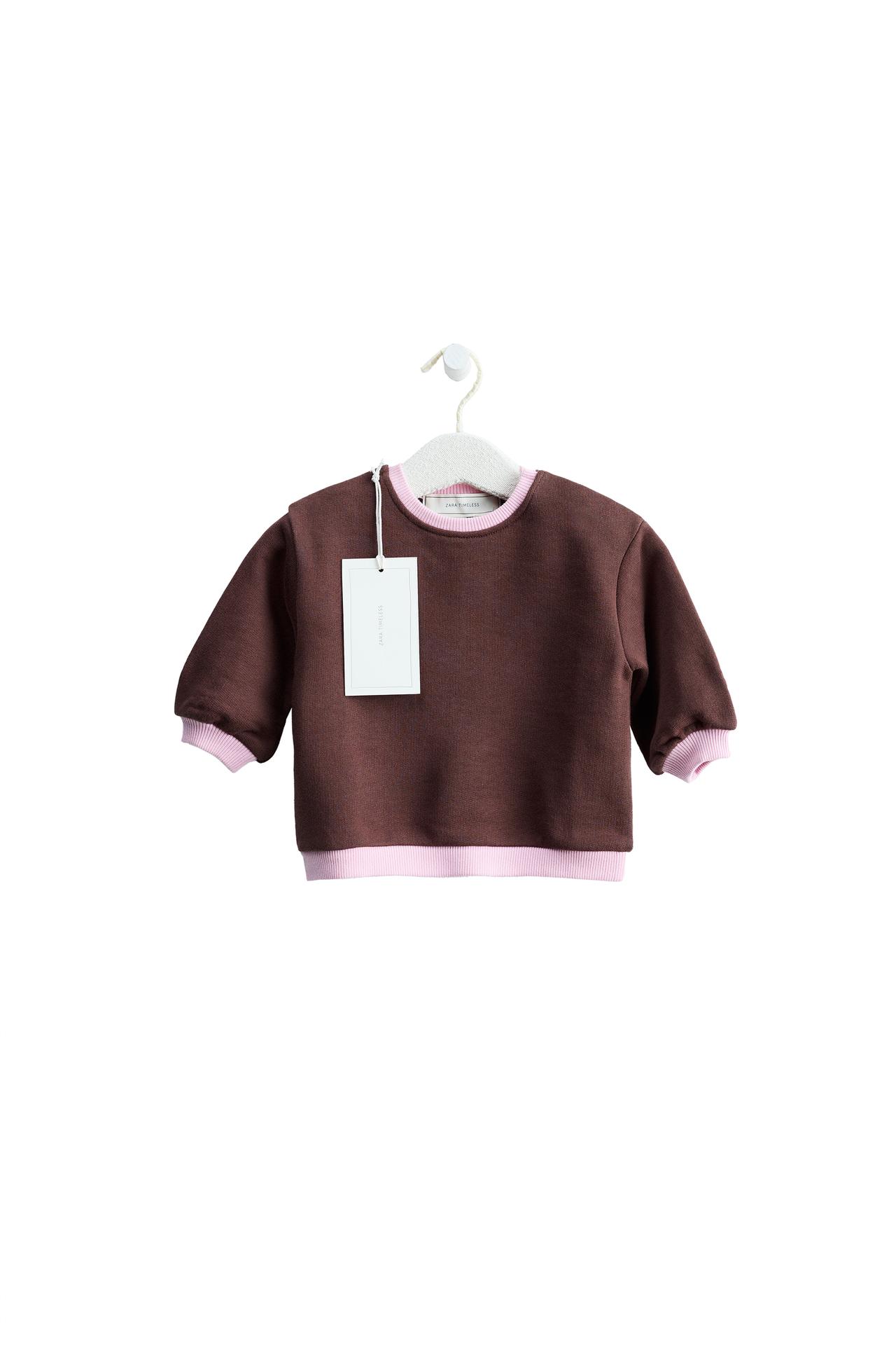 Свитшот с контрастными деталями Zara Timeless