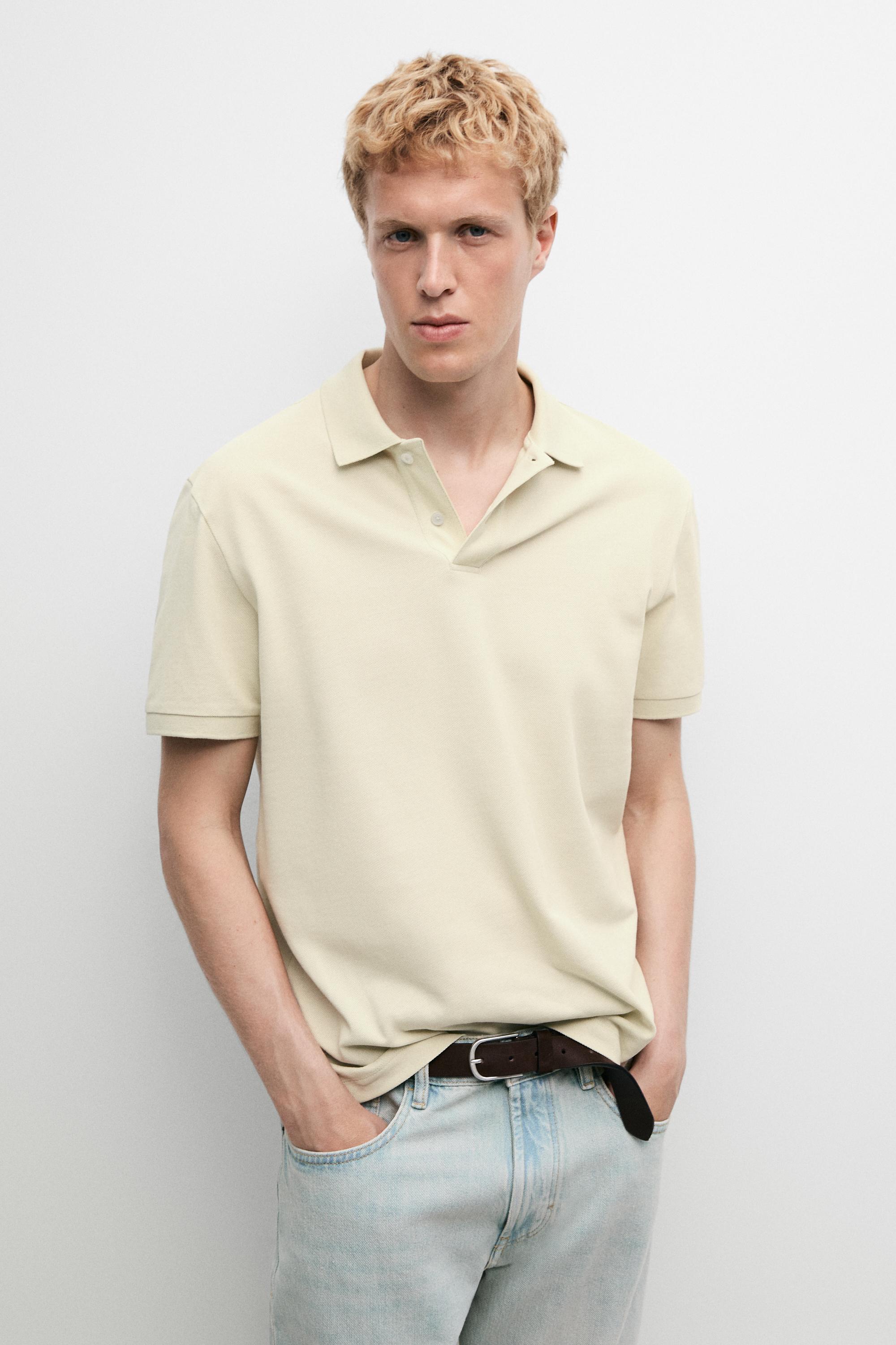 Micro-textured cotton piqué polo shirt — 