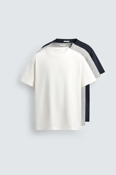 PACK OF 3 BASIC MEDIUM WEIGHT T-SHIRTS - various by Zara