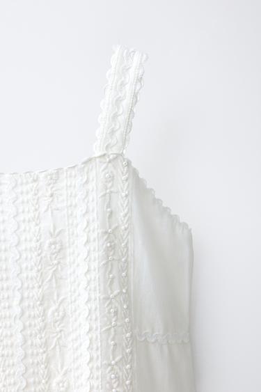 ROBE BRODERIES ROMANTIQUE - Blanc de Zara - Image 2