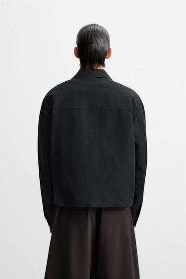 SURCHEMISE COTON - LIN - Noir de Zara - Image 3
