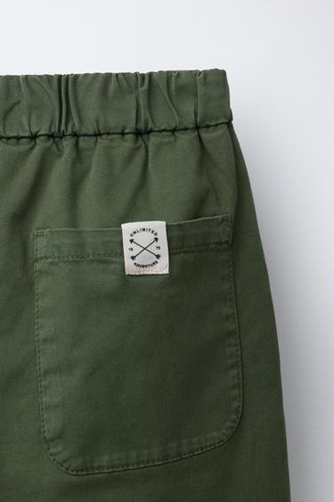 PANTALÓN BALLOON NERVIO - Khaki de Zara