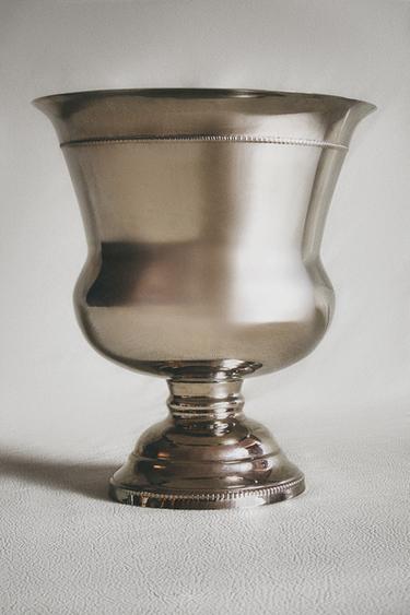 LARGE STEEL WINE GLASS VASE - Silver by Zara - Image 4