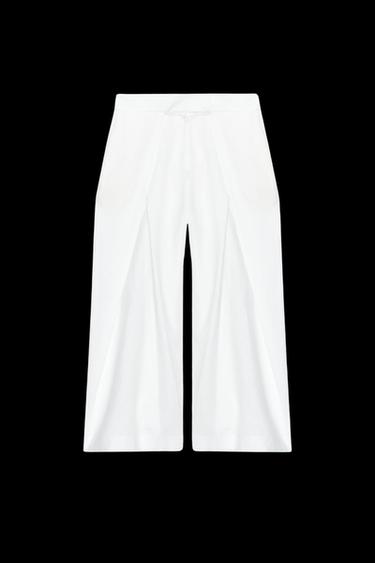 Zara ZW COLLECTION PLEATED VOLUME PANTS - White - Image 0