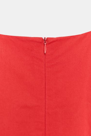 ROBE COURTE POPELINE ZW COLLECTION - Rouge de Zara - Image 7