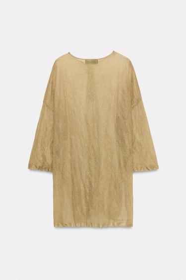 FINE KNIT JUMPER - Golden by Zara - Image 5