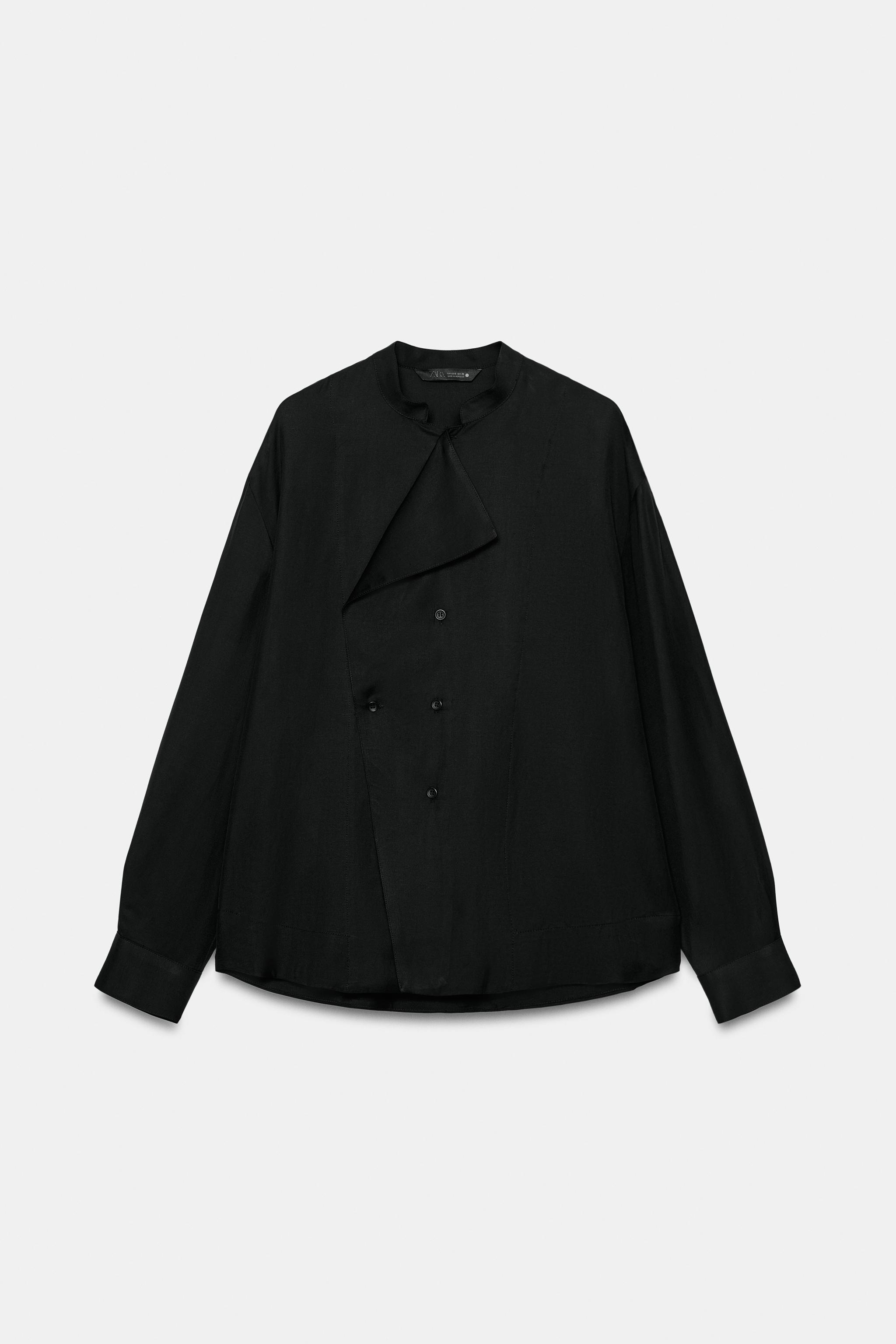 ZW COLLECTION WRAP SHIRT - Black | ZARA United States