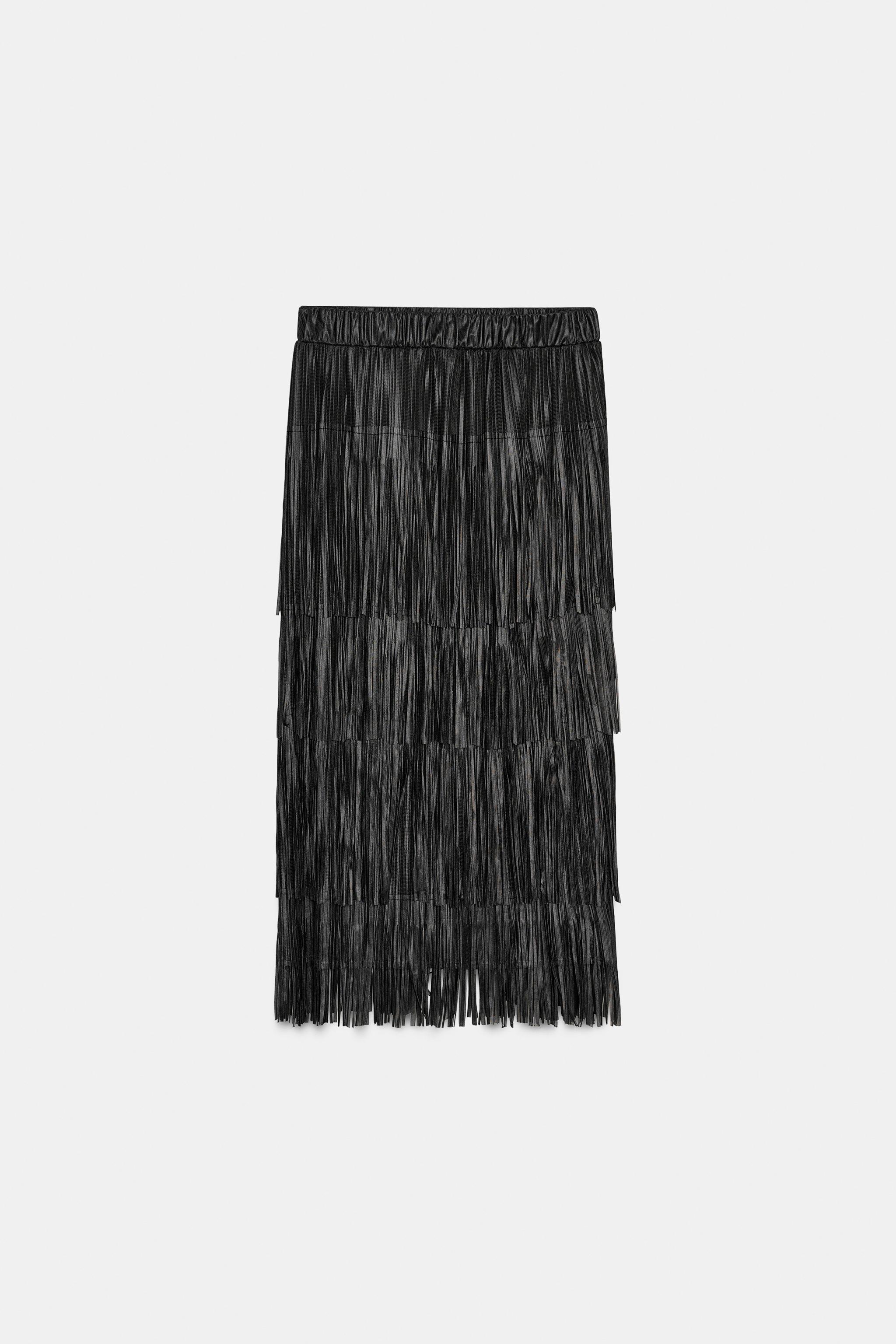 スカート Mediam Fringe Skirt Mediam Fringe Skirt・black - tity