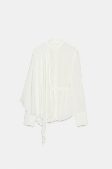 ASYMMETRIC ZW COLLECTION SHIRT - Ecru by Zara