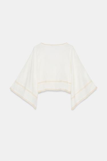 TOP CAPE BRODERIES - Écru de Zara - Image 4