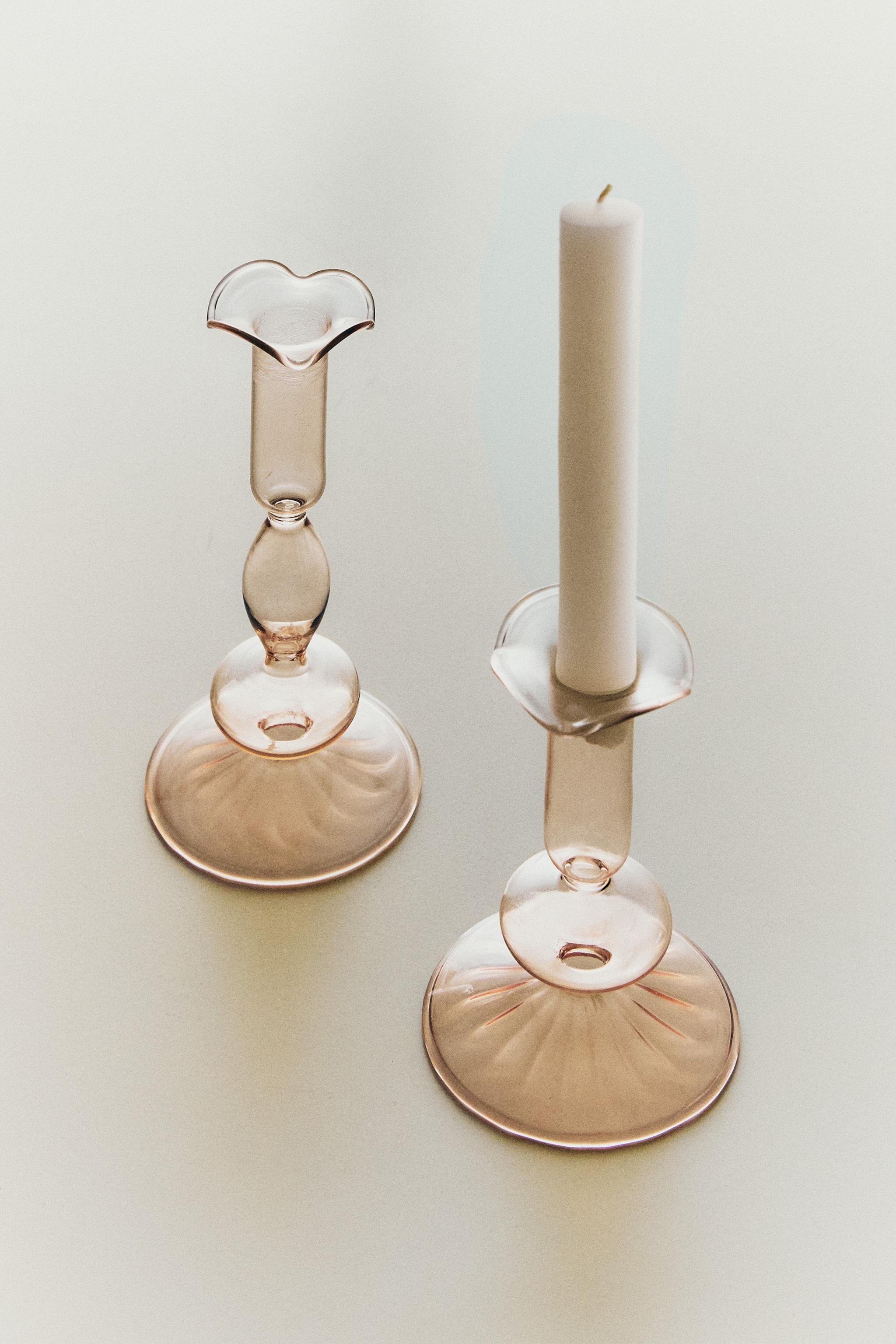 BOROSILICATE GLASS CANDLESTICK