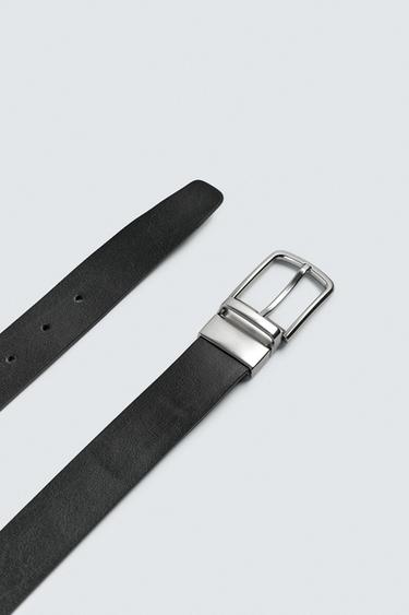 REVERSIBLE LEATHER BELT - Black by Zara - Image 4