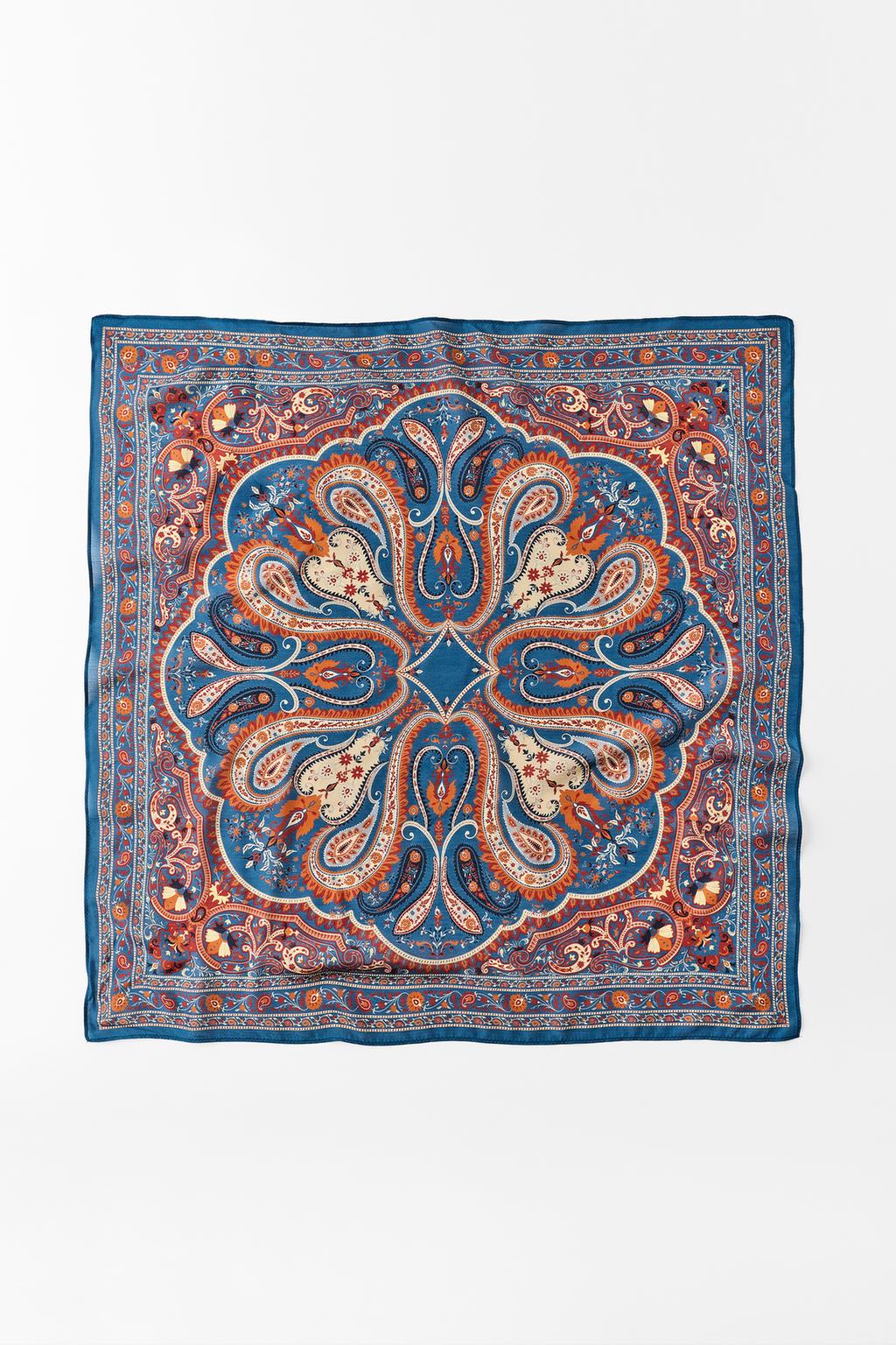 PAISLEY PRINT SILK SCARF