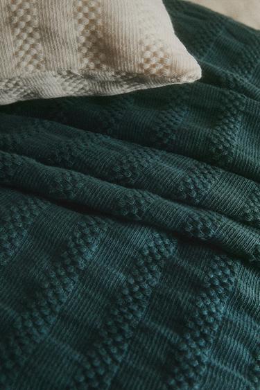 COUVRE-LIT ENFANT TEXTURE RAYURES - Bleu de Zara - Image 5