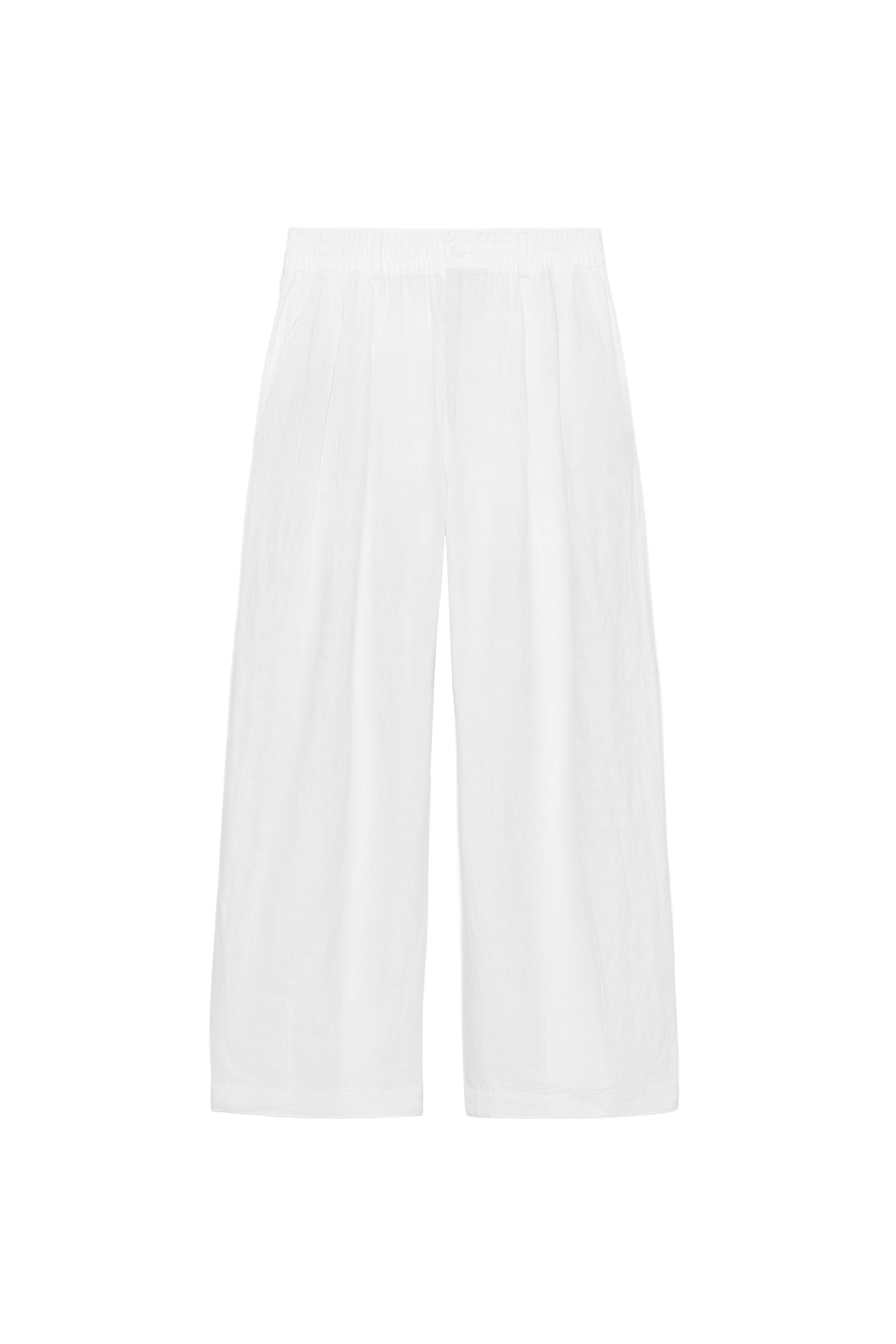 PANTALON À PLIS EN LIN ZW COLLECTION