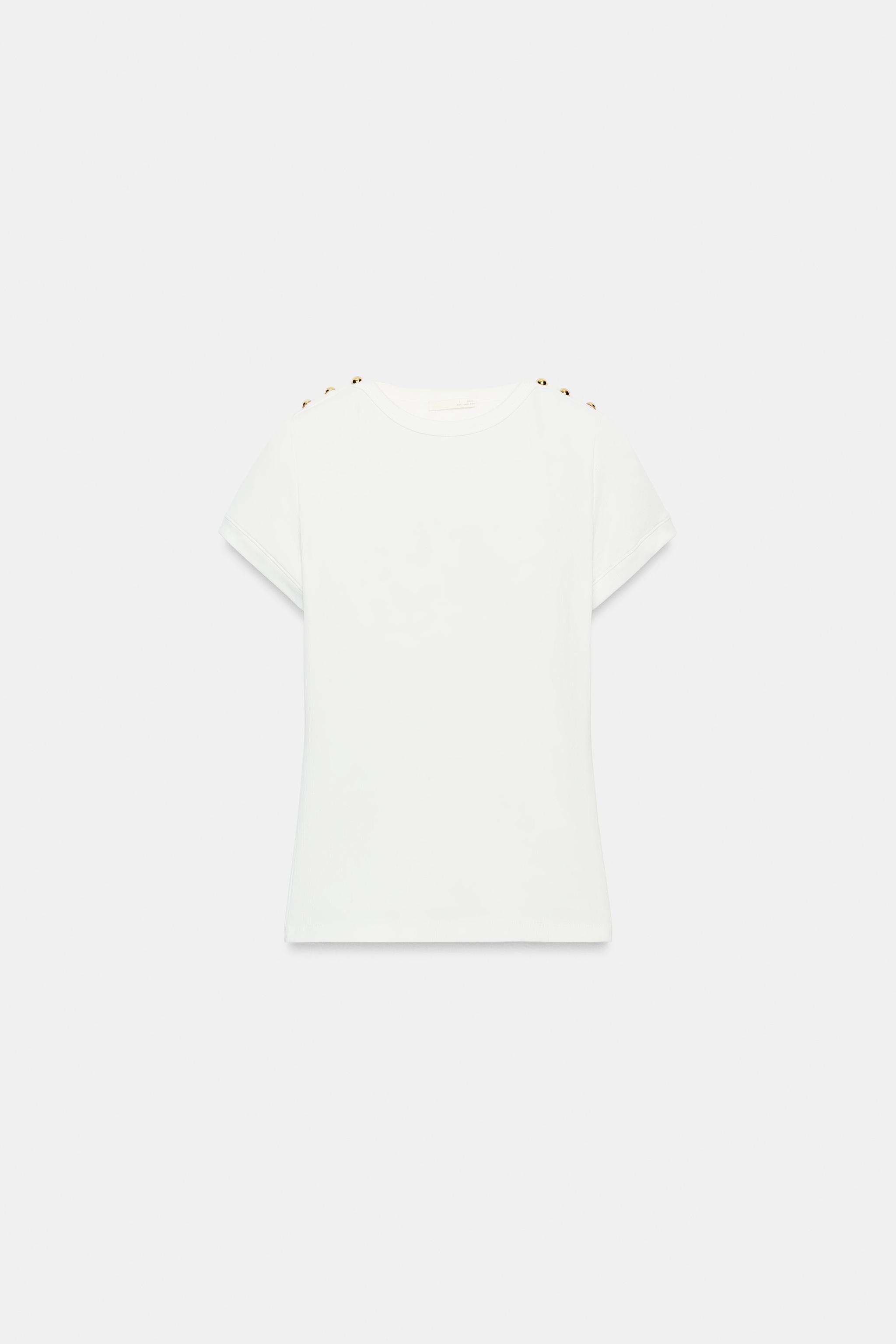 T-SHIRT CÔTELÉ À BOUTONS