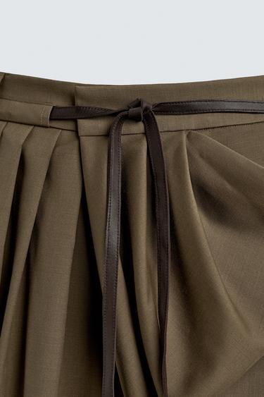 DRAPED WRAP TROUSERS - Caramel by Zara - Image 8
