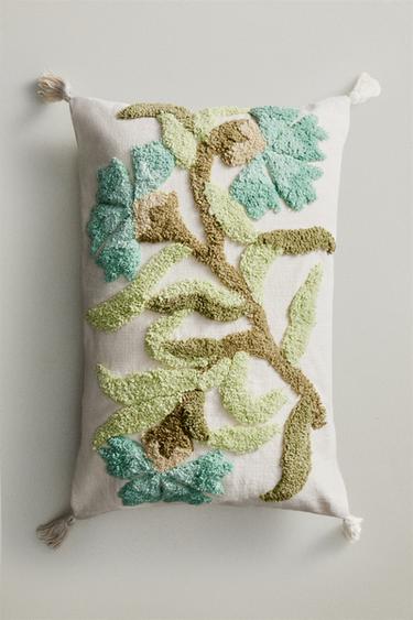 TUFTING CUSHION COVER - Turquoise by Zara - Image 4