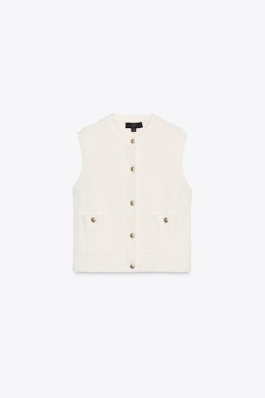 PLAIN KNIT TOP - White by Zara