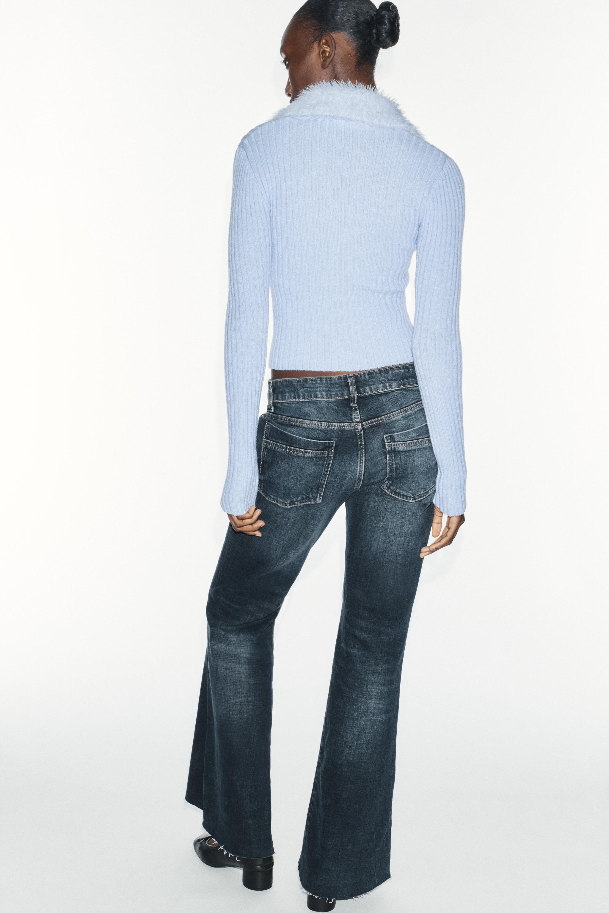 FAUX FUR EFFECT COLLAR TOP