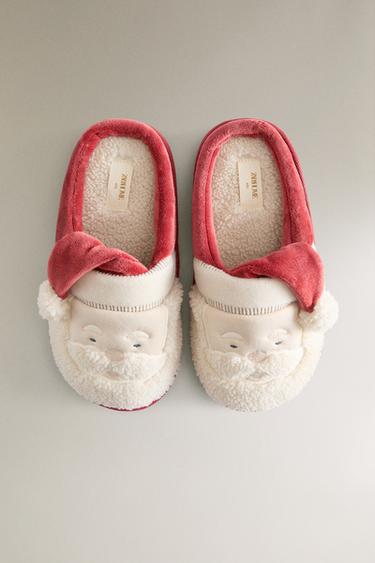 CHILDREN'S FATHER CHRISTMAS MULE SLIPPERS - Red by Zara - Image 2