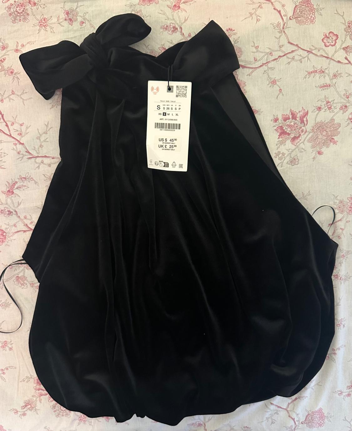 VELVET HALTER TOP WITH BOW - Image 2