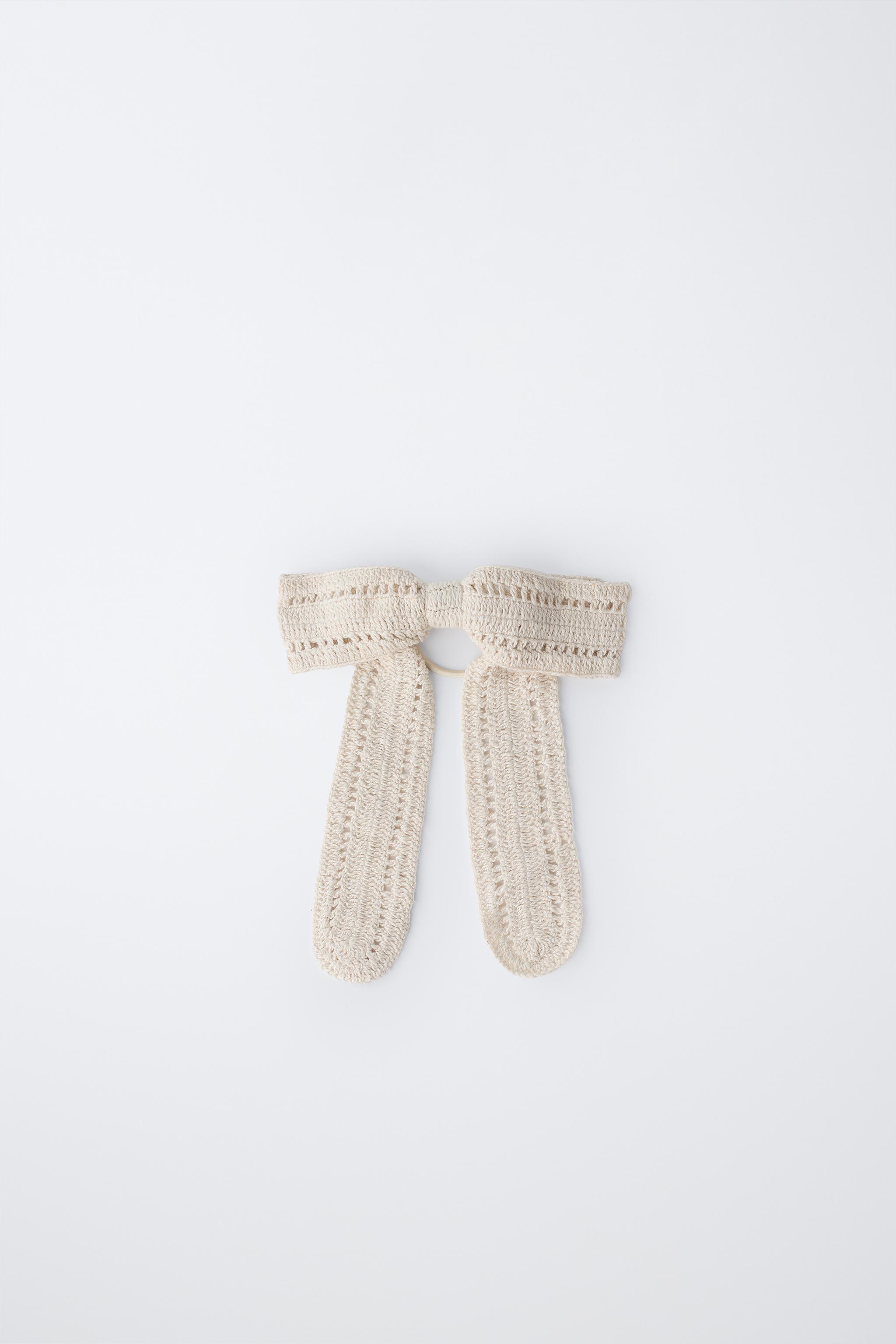 KNIT BOW CLIP PONYTAIL HOLDER
