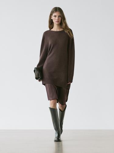 Vestido jersey 100% cashmere - Chocolate de Zara - Imagen 0