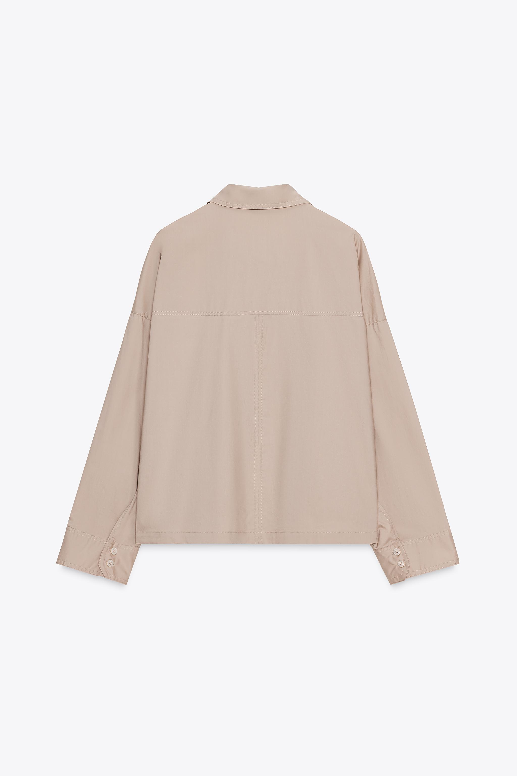 POPLIN SHIRT WITH BUTTONS - Beige | ZARA Georgia