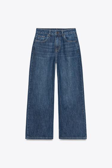 JEANS ZW COLLECTION WIDE LEG CINTURA ALTA - Índigo da Zara