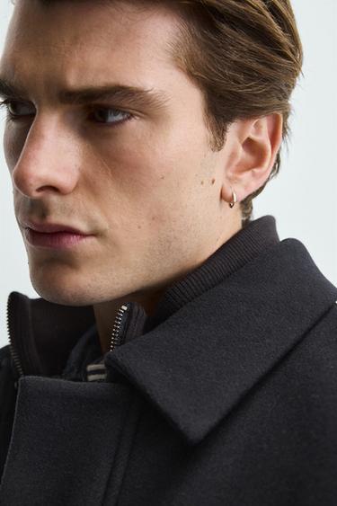 BLOUSON À COL EN MAILLE AMOVIBLE - Bleu marine de Zara - Image 6