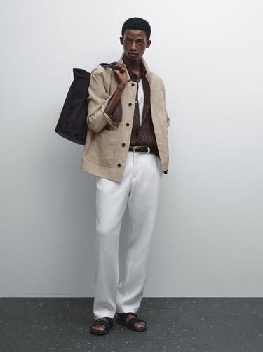 Zara 100% linen lightweight jacket - Sand