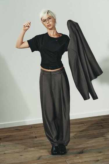 DARTED TROUSERS - mid khaki by Zara
