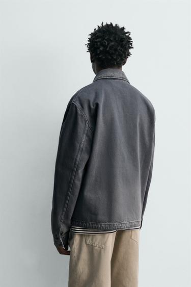REGULAR FIT DENIM JACKET WITH ZIP - Dark indigo by Zara - Image 2