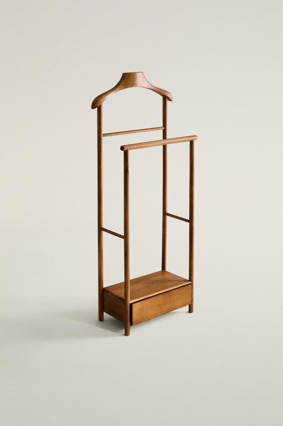 Zara ACACIA WOOD VALET STAND - Brown - Image 0