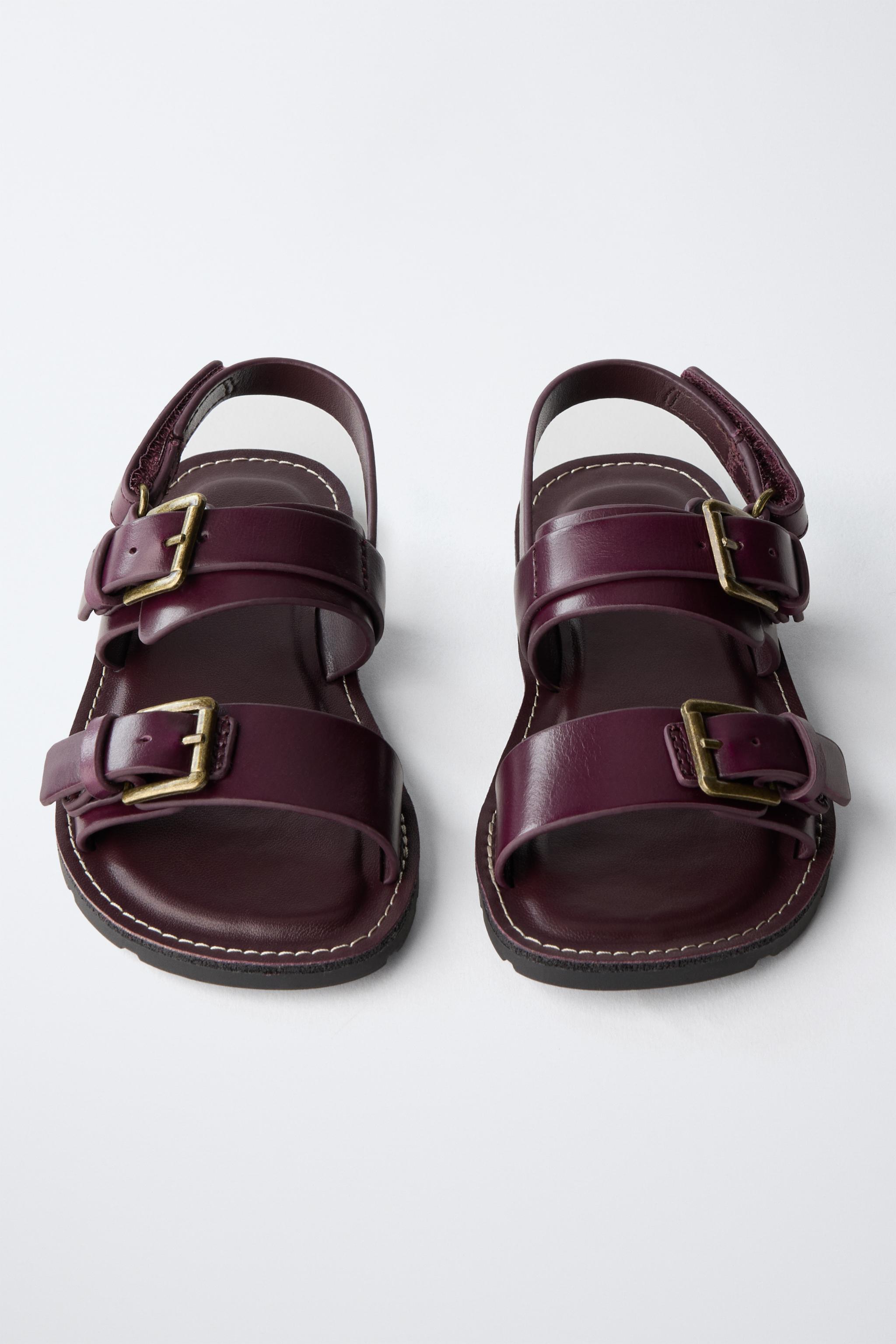 Детские сандалии Zara LEATHER SANDALS — фото 4