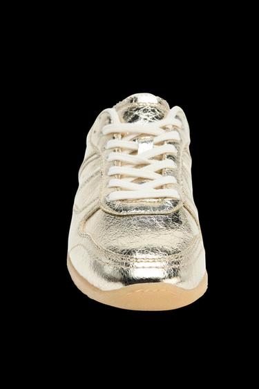 Zara METALLIC EFFECT SNEAKERS - Gold