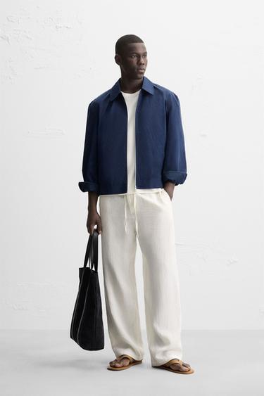 REGULAR FIT BOMBER JACKET - Blue by Zara