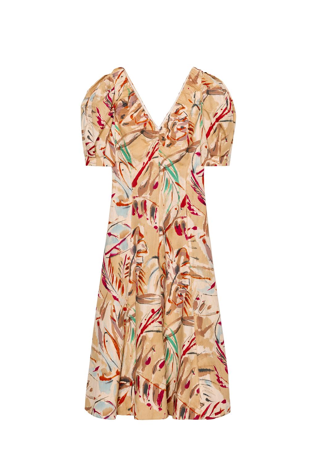 BALLOON SLEEVE PRINTED MIDI DRESS - image 3